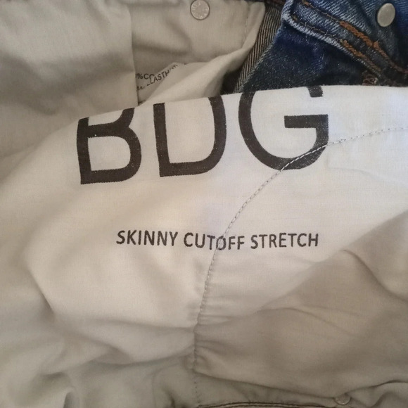BDG Urban Outfitters Skinny Cutoff Stretch Denim Jeans Dark Wash Size 34 x 32 - Picture 5 of 6